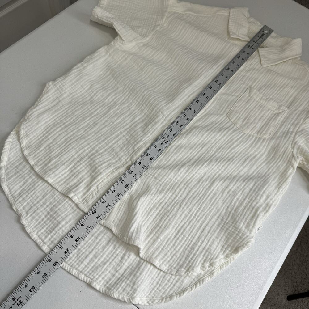 Ugg Womens Top M White 100% Cotton Embrook Shirt Gauze Relaxed Beachy Lounge - Picture 4 of 10